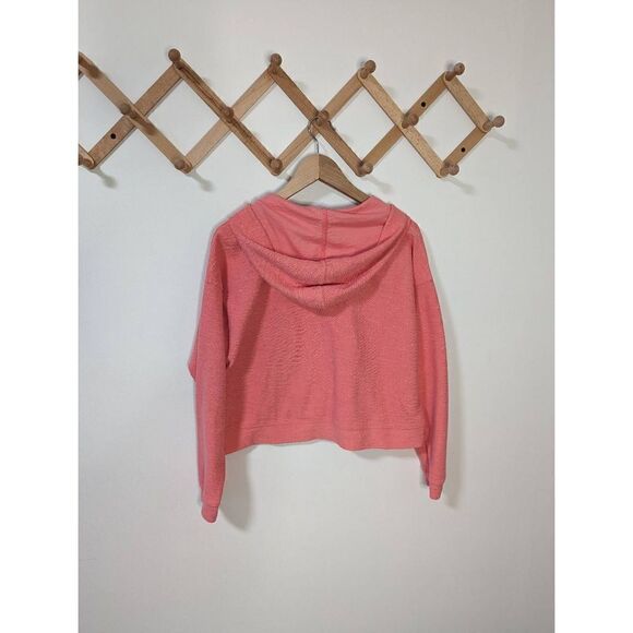 Old Navy Coral Full Zip Cotton Blend Hooded Sweatshirt - Size M - Picture 3 of 6